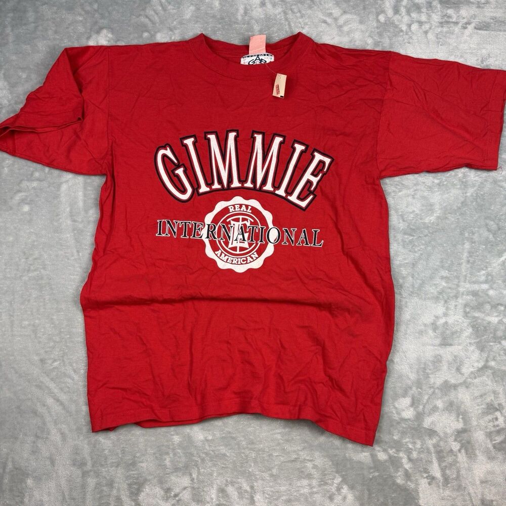 Vintage 90s Gimmie International USA Made T Shirt Deadstock JCPenney Collegiate